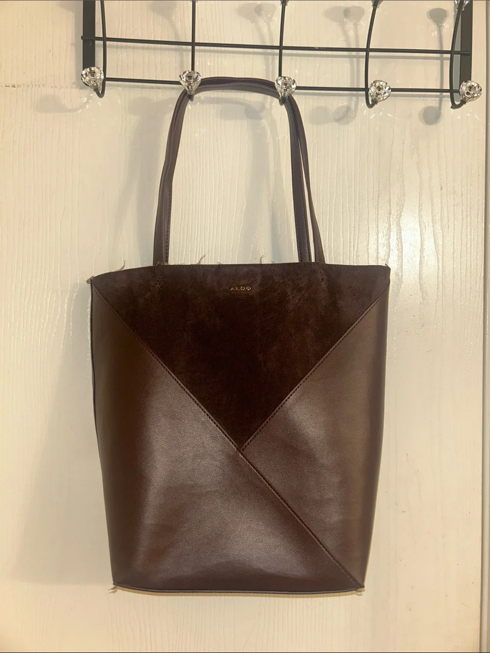 ALDO Dark Brown Two-Tone Tote Bag